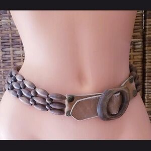 Vintage Wooden & Leather Belt